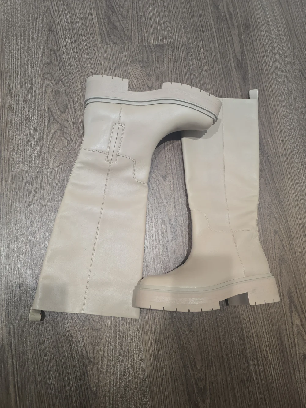 Sam Edelman Cream Over-the-Knee Lug Sole Boots